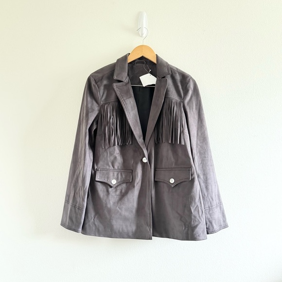 NWT Gray Suede? Fringe Western Jacket size Medium - Picture 2 of 9
